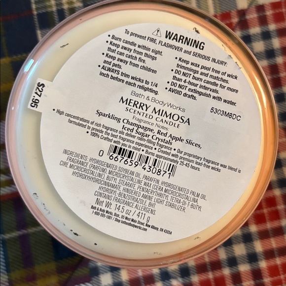 Bath & Body Works Merry Mimosa 3 wick Candle - Picture 5 of 6